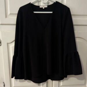 Tibi Black V-Neck Blouse